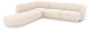 Ecksofa MILEY 6 Sitzplätze Hochglanz Beige