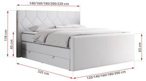 Boxspringbett KING EIGAR Breite: 200 cm - H4 - Kunstleder