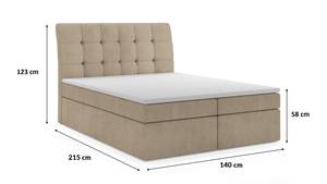 Boxspringbett BRUNOS 140 cm cm CS2303 Ecru