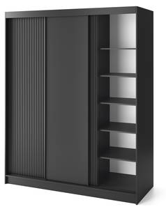 Kleiderschrank Nero Basic Schwarz - Breite: 120 cm - 3 Türen