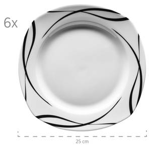 Kombiservice, Porzellan OSLO Weiß - Porzellan - 25 x 1 x 25 cm