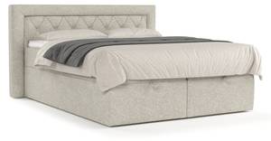 Premium Boxspringbett Jayleen Beige - Grau - Breite: 140 cm