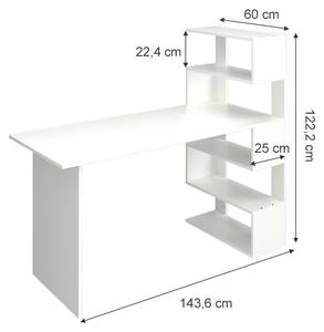 Schreibtisch „Matrix“ Weiß Weiß - Holz teilmassiv - 143 x 122 x 60 cm