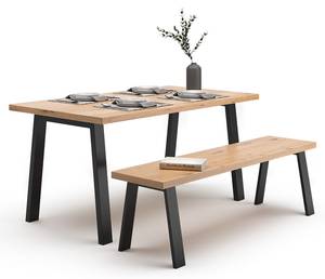 Pieds de table Loft 72cm noir lot de 2 Noir - Métal - 75 x 72 x 8 cm