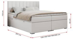 Boxspringbett ALLY Breite: 180 cm - H3 - Kunstleder