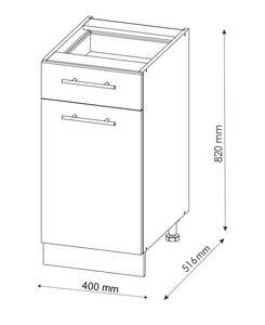 Meuble cuisine Fame-Line 35532 Anthracite - Blanc brillant