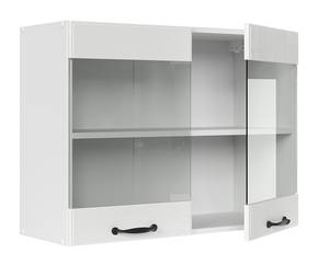 Küchenschrank Glas R-Line 36569 Schneeweiß - Weiß