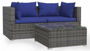 Garten-Lounge-Set (3-teilig) 3013629-6 Blau - Dunkelblau - Grau