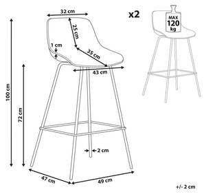 Tabouret de bar EMMET Vert - Matière plastique - 49 x 100 x 47 cm