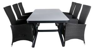 Gartenmöbel-Set Virya (7-teilig) Schwarz - Rattan - 100 x 74 x 200 cm