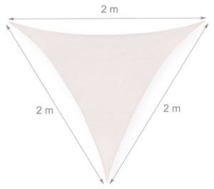 Voile d'ombrage triangulaire en PE-HD Blanc - Métal - Matière plastique - 163 x 1 x 200 cm