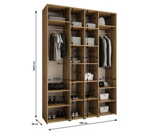 Drehtürenschrank Como 1 Beige - Schwarz - 180 x 50 cm