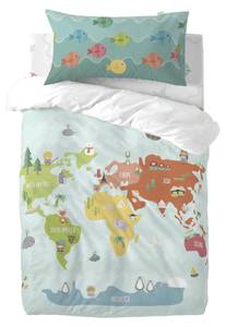 WORLD MAP BETTBEZUG-SET 135 x 100 cm