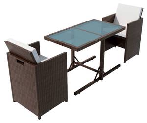 Table et chaise de jardin Marron - Métal - Polyrotin - 53 x 72 x 110 cm