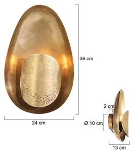 Wandleuchte Brass Metall - 24 x 36 x 13 cm