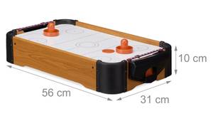 Airhockey Tischspiel Schwarz - Braun - Weiß - Holzwerkstoff - Kunststoff - 31 x 10 x 56 cm