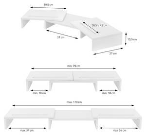 Monitorständer für 2 Monitore Weiß