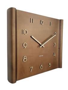 Horloge murale Sole Squared Raised Rim Marron