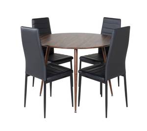 Essgruppe Plaza 29 (5-teilig) Schwarz - Massivholz - 100 x 75 x 100 cm