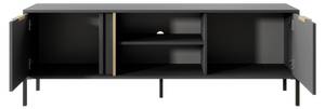 Meuble tv LARS RTV154 2D Noir - Bois manufacturé - Matière plastique - 154 x 54 x 40 cm