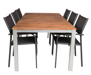 Gartenmöbel-Set Zenia (7-teilig) Schwarz - Metall - 100 x 74 x 200 cm