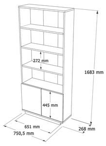 Bücherregal Heze Braun - Holzwerkstoff - 27 x 169 x 75 cm