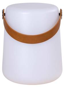 Lampe Bristol Weiß - Kunststoff - Holz teilmassiv - 17 x 21 x 17 cm