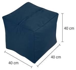 Tabouret pouf "Cube" 40x40x40cm Bleu nuit