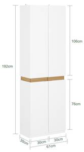 Kleiderschrank KSB01-W Weiß - Holzwerkstoff - 61 x 192 x 30 cm