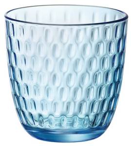 Wasserglas Slot 6er Set Blau - Naturfaser - 2 x 9 x 9 cm