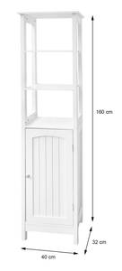 Badezimmerschrank 40x160x32 cm Weiß Weiß - Holzwerkstoff - 32 x 160 x 40 cm