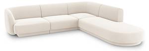 Ecksofa MILEY 6 Sitzplätze Hochglanz Beige