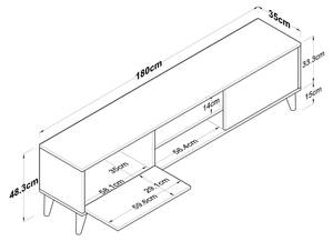 Fernsehschrank Tucanae Eiche Antik Dekor