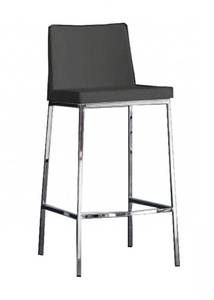 Tabouret de bar ERIK en Gris - Cuir synthétique - 42 x 99 x 52 cm