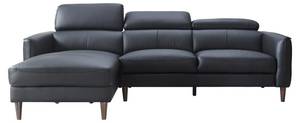 Sofa SALVI Schwarz - Echtleder - 179 x 77 x 248 cm