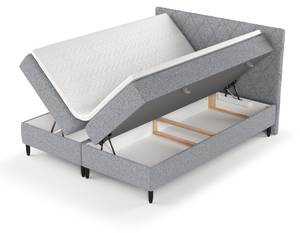 Boxspringbett Gwen mit Topper Grau - Breite: 200 cm