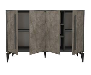 Sideboard Majör Betonoptik 4 Türig Beige - Grau - Holzwerkstoff - 140 x 95 x 35 cm