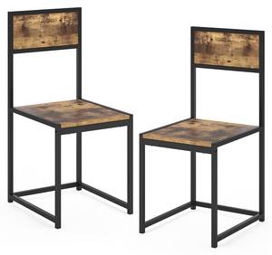 Esszimmerstuhl Fyrk 2er Set Schwarz - Braun - Holzwerkstoff - 40 x 90 x 40 cm