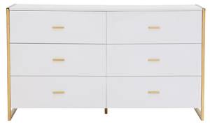 Commode basse OMBRELIA Blanc - Bois manufacturé - 40 x 82 x 140 cm