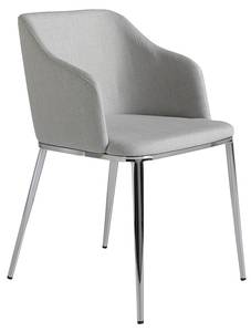 Chaise en tissu et acier chromé Gris - Textile - 51 x 79 x 56 cm