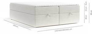 Premium Boxspringbett Reto Silber / Grau - Silbergrau - Breite: 142 cm