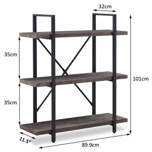 Wandschrank JUNZBS02A_1 Schwarz - Metall - 90 x 101 x 32 cm