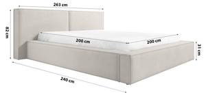 Polsterbett Doppelbett Trakas Beige - Breite: 263 cm