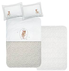 Babybettwäsche Bambi in Flanell Beige - Weiß - Textil - 100 x 135 x 1 cm