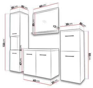 Badmöbel-Set Malo MDF Schwarz