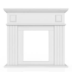 Bordure de cheminée blanc Blanc - Bois manufacturé - 100 x 109 x 26 cm