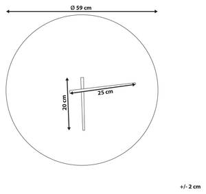 Wanduhr KRYSZNA Schwarz - Metall - 59 x 59 x 3 cm