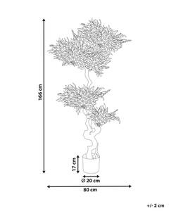 Plante artificielle RUSCUS TREE Noir - Vert - Matière plastique - 80 x 166 x 80 cm
