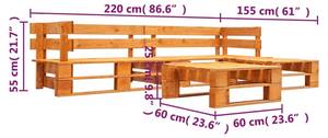 Mobilier de jardin (lot de 4) 297743 Marron - Bois manufacturé - Bois/Imitation - 220 x 55 x 125 cm