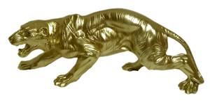 Skulptur Panther Gold Gold - Kunststoff - Stein - 48 x 18 x 15 cm